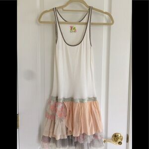 Free People Cream and Pink Mini Dress